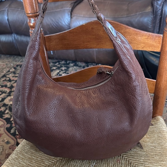 Banana Republic vintage brown leather hobo bag with tassel zipper - Picture 6 of 14